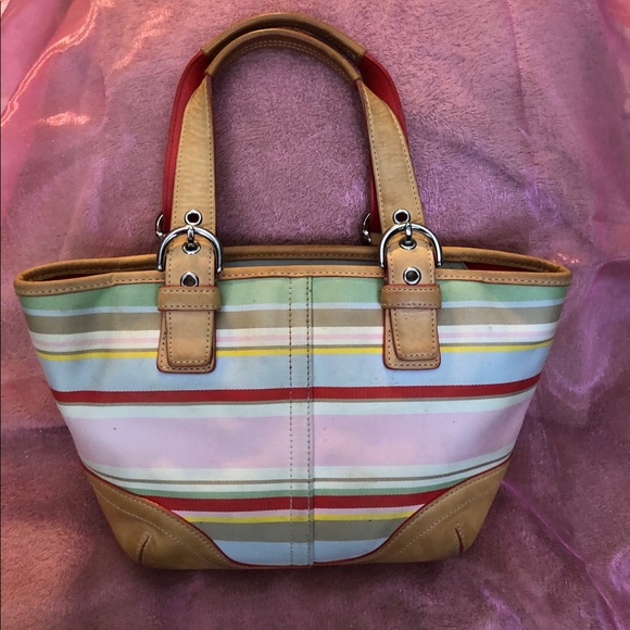 Striped Coach purse - Picture 2 of 7